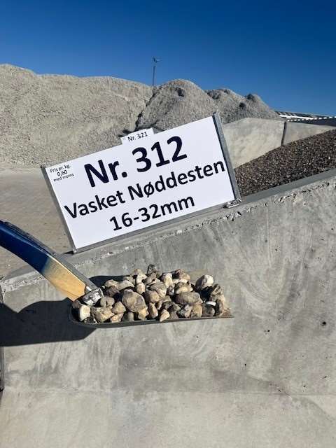 312 vasket nøddesten